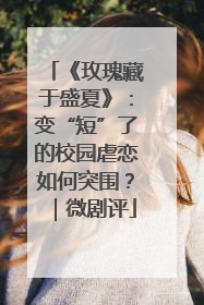 《玫瑰藏于盛夏》：变“短”了的校园虐恋如何突围？｜微剧评