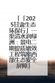 「2025甘肃生态环保行」一渠清水润绿洲：景电二期提质增效工程筑牢西部生态安全屏障