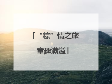 “粽”情之旅 童趣满溢