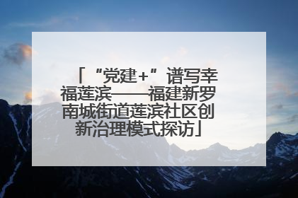 “党建+”谱写幸福莲滨——福建新罗南城街道莲滨社区创新治理模式探访