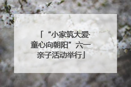 “小家筑大爱·童心向朝阳”六一亲子活动举行