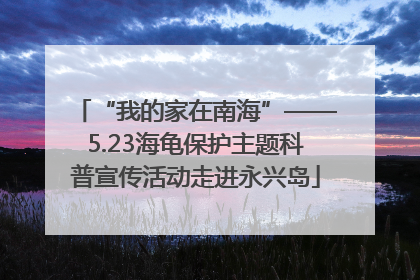 “我的家在南海”——5.23海龟保护主题科普宣传活动走进永兴岛