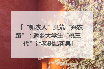 “新农人”共筑“兴农路”：返乡大学生“桃三代”让老树结新果