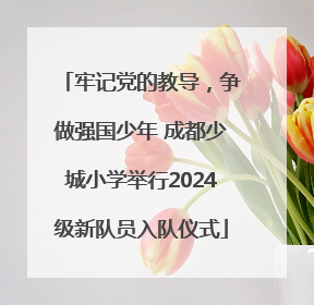牢记党的教导，争做强国少年 成都少城小学举行2024级新队员入队仪式