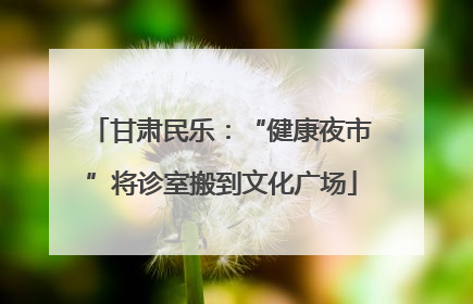 甘肃民乐：“健康夜市”将诊室搬到文化广场