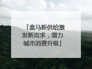 盒马新供给激发新需求，潜力城市消费升级