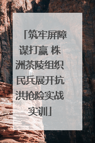 筑牢屏障谋打赢 株洲茶陵组织民兵展开抗洪抢险实战实训