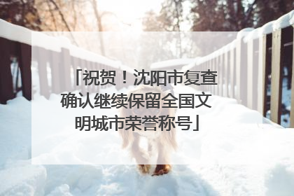 祝贺！沈阳市复查确认继续保留全国文明城市荣誉称号