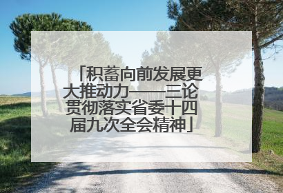 积蓄向前发展更大推动力——三论贯彻落实省委十四届九次全会精神