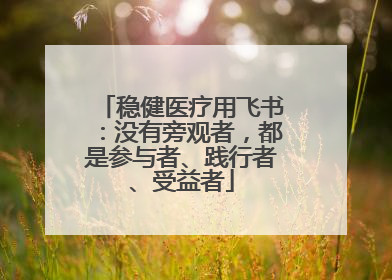 稳健医疗用飞书：没有旁观者，都是参与者、践行者、受益者