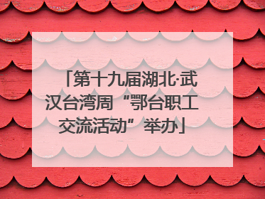 第十九届湖北·武汉台湾周“鄂台职工交流活动”举办
