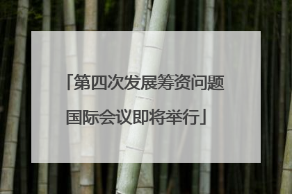第四次发展筹资问题国际会议即将举行