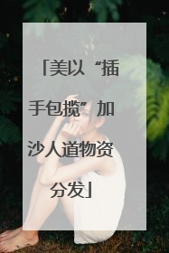 美以“插手包揽”加沙人道物资分发
