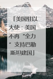 美国驻以大使：美国不再“全力”支持巴勒斯坦建国