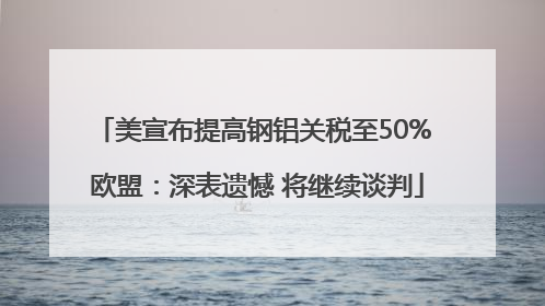 美宣布提高钢铝关税至50% 欧盟：深表遗憾 将继续谈判