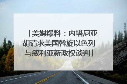 美媒爆料：内塔尼亚胡请求美国斡旋以色列与叙利亚新政权谈判