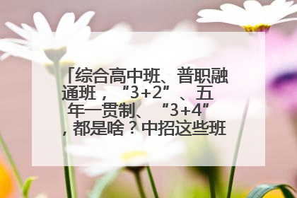 综合高中班、普职融通班，“3+2”、五年一贯制、“3+4”，都是啥？中招这些班，一文看懂