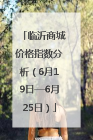 临沂商城价格指数分析（6月19日—6月25日）