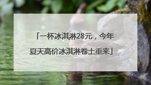 一杯冰淇淋28元，今年夏天高价冰淇淋卷土重来