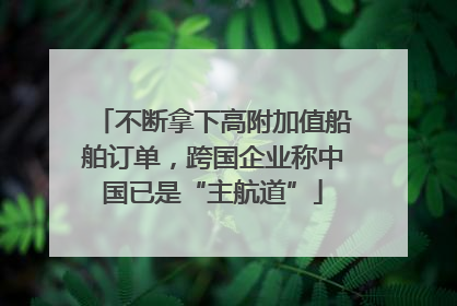 不断拿下高附加值船舶订单，跨国企业称中国已是“主航道”