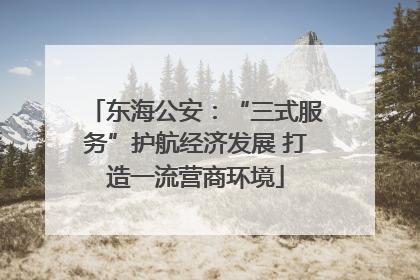 东海公安：“三式服务”护航经济发展 打造一流营商环境
