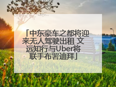 中东豪车之都将迎来无人驾驶出租 文远知行与Uber将联手布署迪拜
