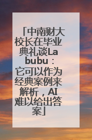中南财大校长在毕业典礼谈Labubu：它可以作为经典案例来解析，AI难以给出答案