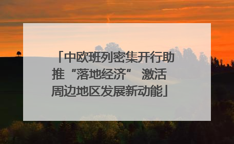 中欧班列密集开行助推“落地经济” 激活周边地区发展新动能