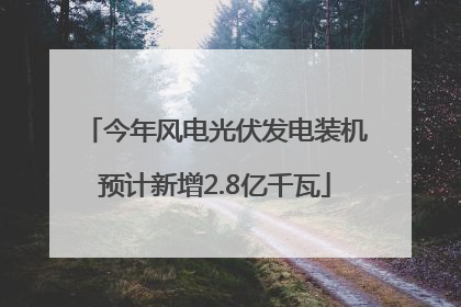 今年风电光伏发电装机预计新增2.8亿千瓦