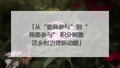 从“要我参与”到“我要参与” 积分制激活乡村治理新动能