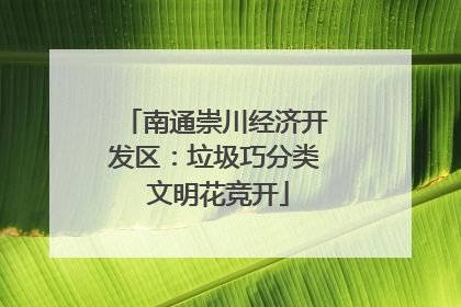 南通崇川经济开发区：垃圾巧分类 文明花竞开