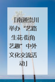 南通崇川举办“艺路生花·街角艺趣”中外文化交流活动