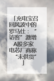充电宝召回风波中的罗马仕：“访客”激增 A股多家电芯厂商称“未供货”