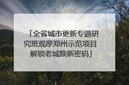 全省城市更新专题研究班观摩郑州示范项目 解锁老城焕新密码