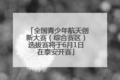 全国青少年航天创新大赛（综合赛区）选拔赛将于6月1日在泰安开赛