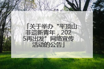 关于举办“平顶山非遗新青年，2025再出发”网络宣传活动的公告