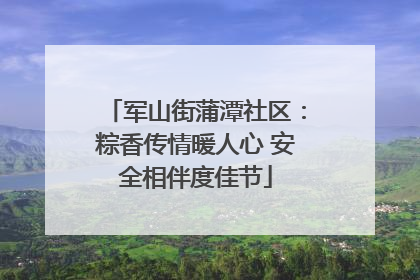 军山街蒲潭社区：粽香传情暖人心 安全相伴度佳节