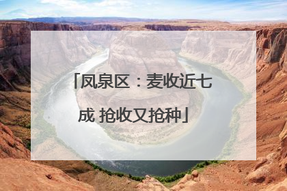凤泉区：麦收近七成 抢收又抢种