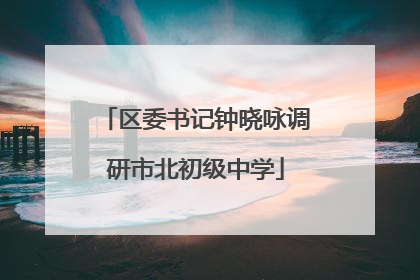 区委书记钟晓咏调研市北初级中学