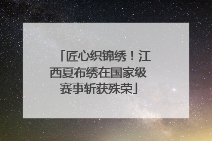 匠心织锦绣！江西夏布绣在国家级赛事斩获殊荣
