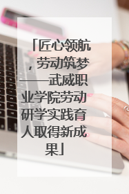 匠心领航，劳动筑梦——武威职业学院劳动研学实践育人取得新成果
