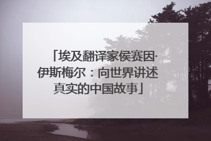 埃及翻译家侯赛因·伊斯梅尔：向世界讲述真实的中国故事