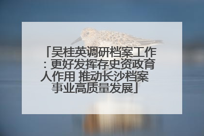 吴桂英调研档案工作：更好发挥存史资政育人作用 推动长沙档案事业高质量发展