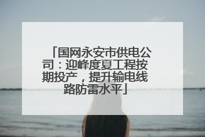 国网永安市供电公司：迎峰度夏工程按期投产，提升输电线路防雷水平
