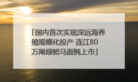 国内首次实现深远海养殖规模化投产 连江80万尾绿鳍马面鲀上市