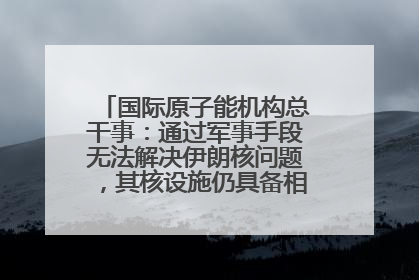 国际原子能机构总干事：通过军事手段无法解决伊朗核问题，其核设施仍具备相关产能，只需要数月就能生产出浓缩铀