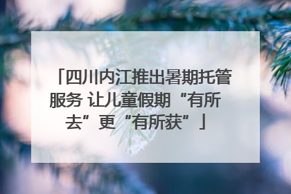 四川内江推出暑期托管服务 让儿童假期“有所去”更“有所获”