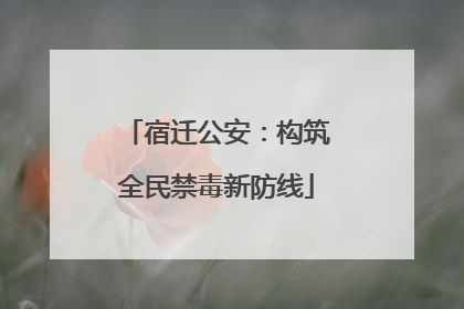 宿迁公安：构筑全民禁毒新防线
