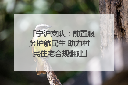 宁沪支队：前置服务护航民生 助力村民住宅合规翻建