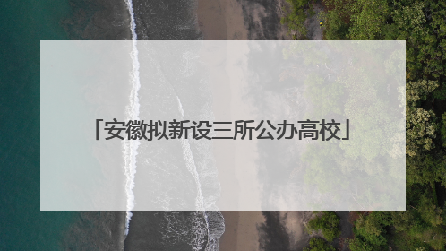 安徽拟新设三所公办高校